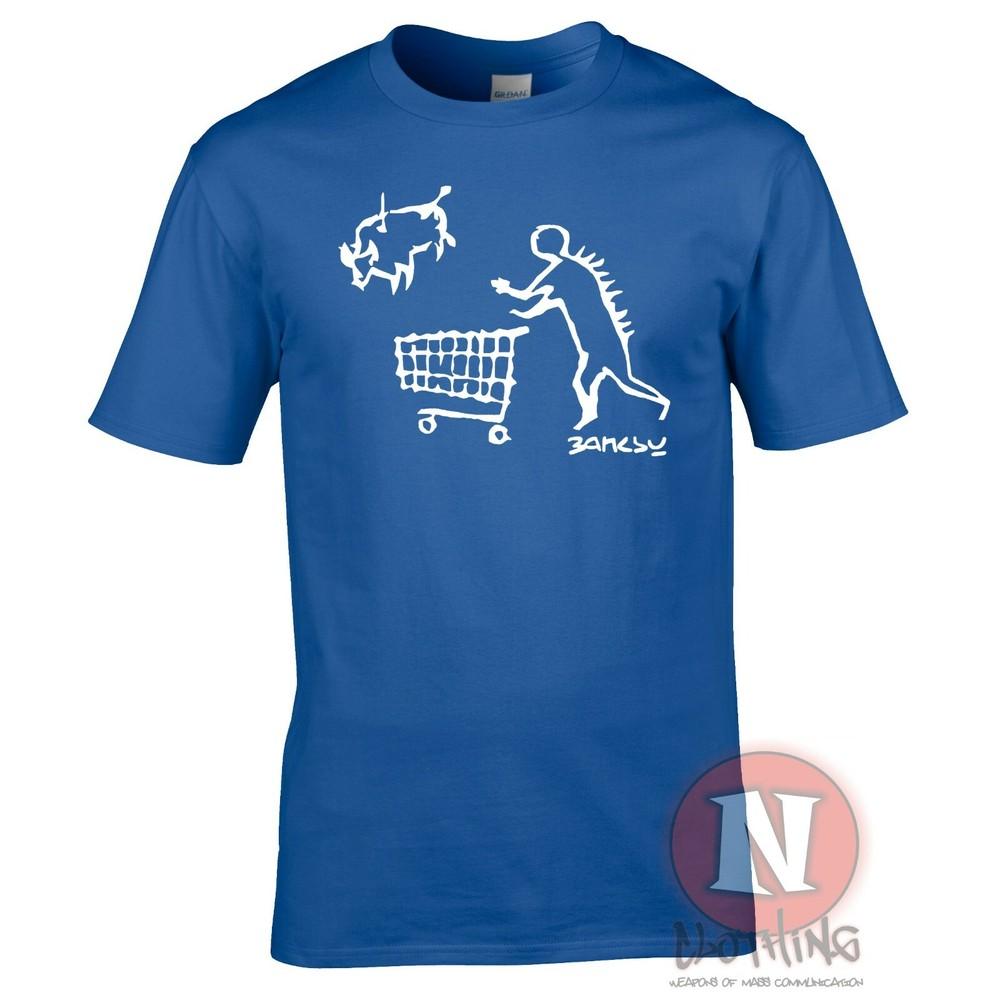 Banksy TShirt Caveunisex Goes Shopping Urban Art Graffiti Bristol Cool Teeshirt