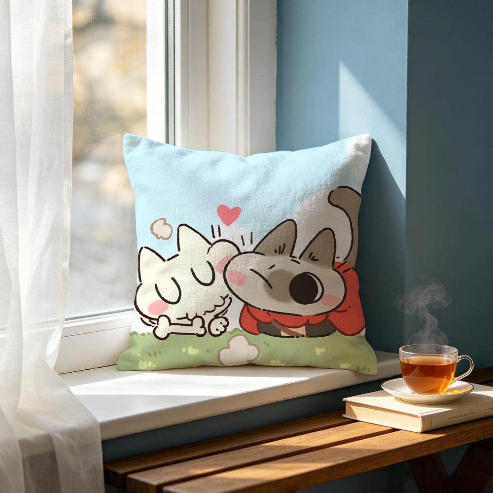 Cute SSiamese Lipuing Cushion Cover Cushion Cover Set Pcs x x x Pillowcase Decorative Sofa Home Decor