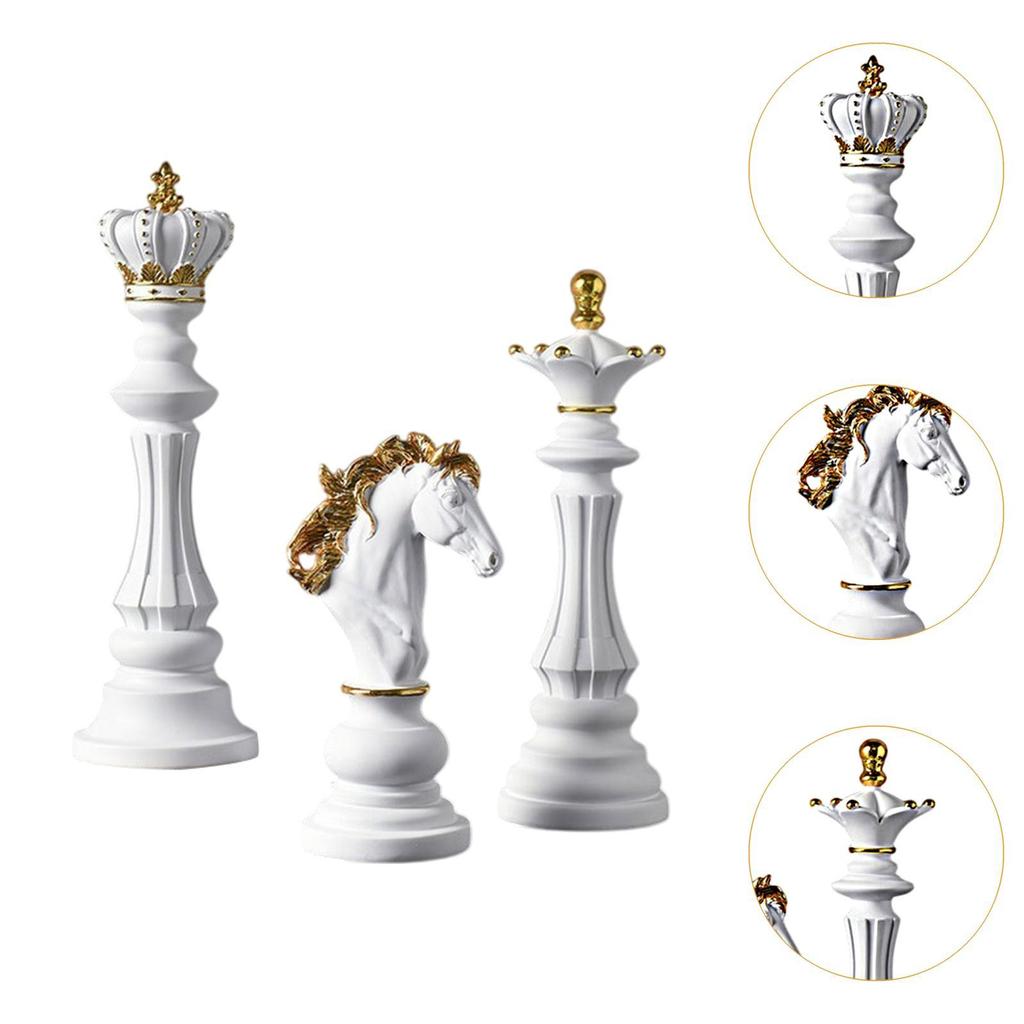 Decorative Chessmen Ornaments Resin Miniatures Objects for Room Bookshelf Cabinet Table Decoration