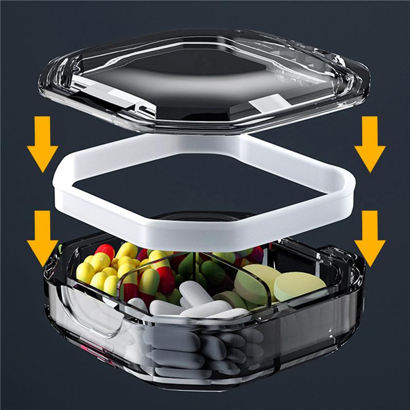 4/6 сетки, коробка для хранения таблеток, портативный дорожный чехол для таблеток, водонепроницаемый органайзер для таблеток, пластиковые капсулы