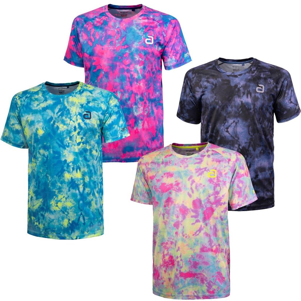 Andro Unisex Table Tennis Game Shirt, Versey Black X Blue, Size 2XS, 300021210