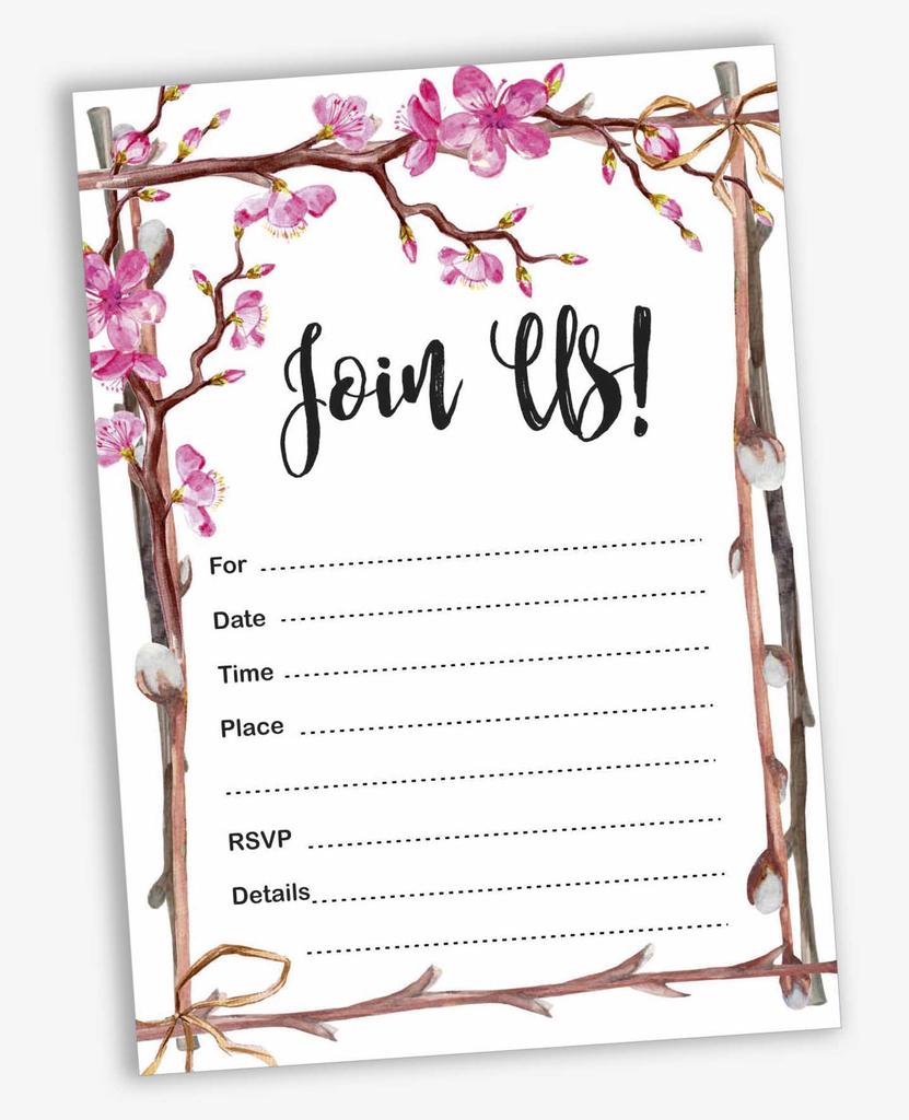 Inkdotpot Упаковка из 30 приглашений «Присоединяйтесь к нам» с конвертами, цветочные акварельные приглашения на вашу свадьбу,