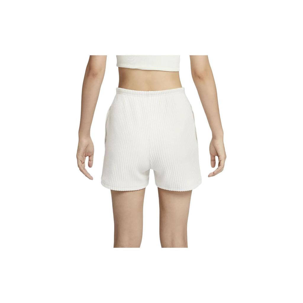 Nike Sportswear Chill Rib Light Taupe Women's High-Waisted Slim Shorts FN3675-104