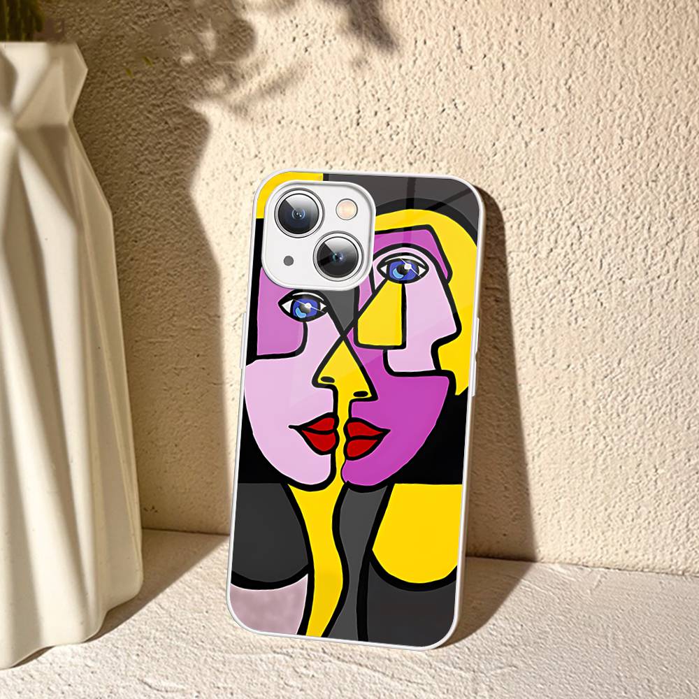 Абстрактное искусство Пикассо для iPhone 14 13 12 Mini 11 Pro XS Max X XR 14 Plus Закаленное стекло