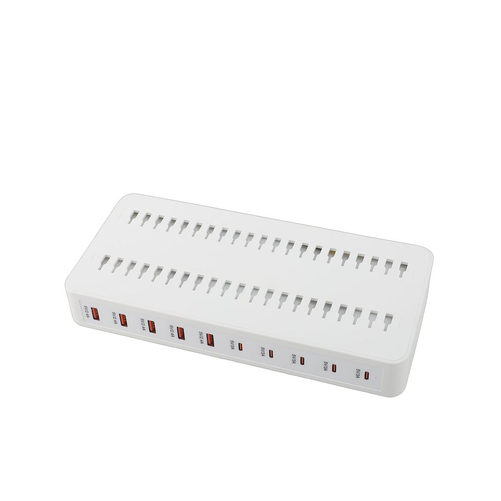 10-портовое USB-зарядное устройство с разделителями 5 USB C 5 USB A Несколько портов Быстрая зарядная станция Поддержка устройств Android