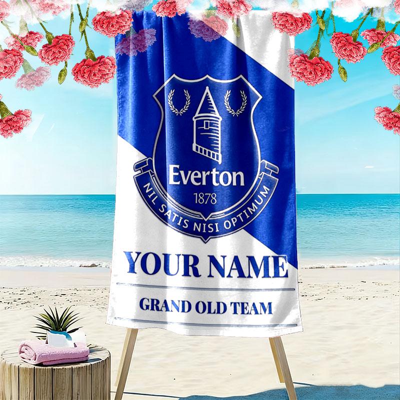 Custom Everton Print Beach Towel, Large Soft Quick Dry Towel for Beach Camping Swimming