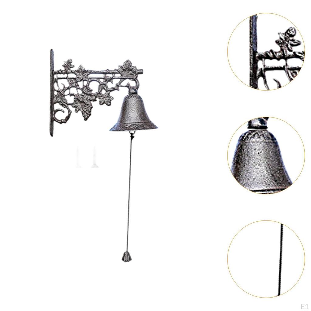 Dinner Bell Hand Vintage Style Home Wall Mounted Hanging Cast Iron Door Yard Entrance
