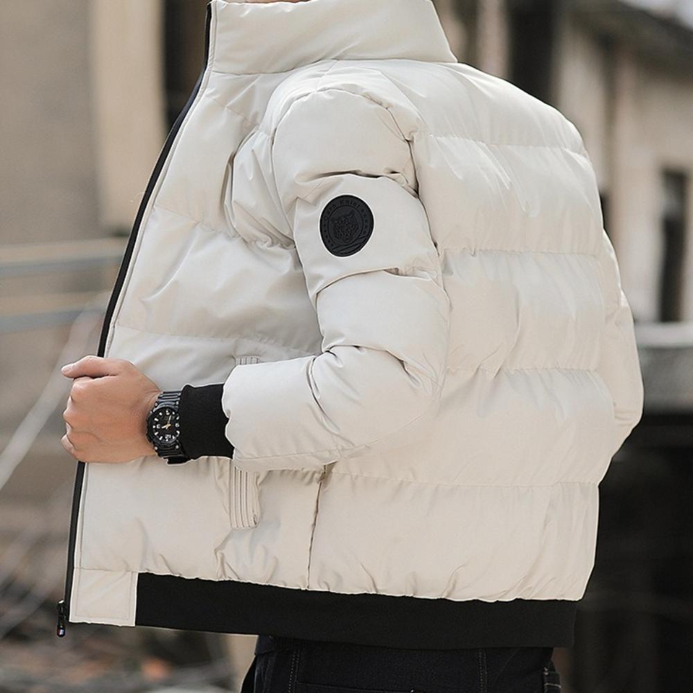 Мужская классическая зимняя куртка со стойкой воротником, теплая, повседневная и стильная