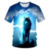 Kids Animal Wolf T Shirt for Boys Summer Autumn Children's Wolf Clothes Short Sleeved Breathable Cartoon Print Cool Wolf Tops