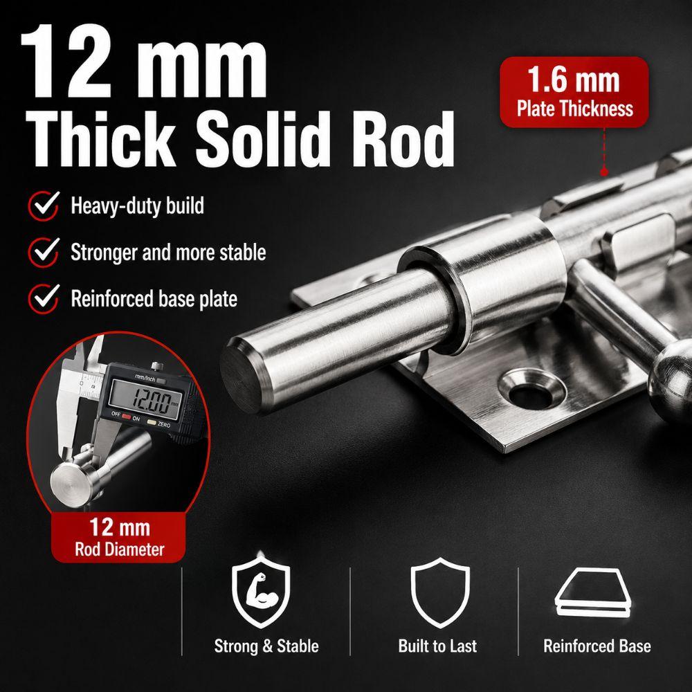 304 Stainless Steel Slide Bolt Lock Heavy Duty Gate Latch Durable Barrel Bolt Latch Gate