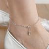 Halden Thin Chain Loop Anklet (A003_silver)