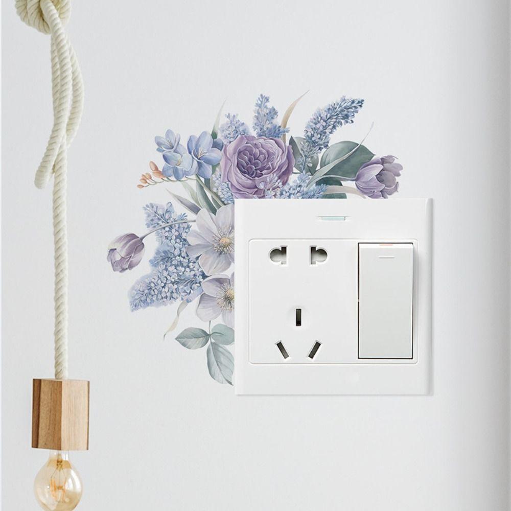 Растение Зеленые Листья Растения Наклейка Долговечная Цветок Наклейка на Выключатель Настенная Роспись Комната