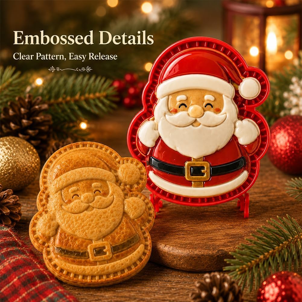 Christmas Mini Pie Maker with One-Press Hand Pie Cookie Mould Set Festive Baking Press for Pastry Dough Shaping Holiday Dessert Maker
