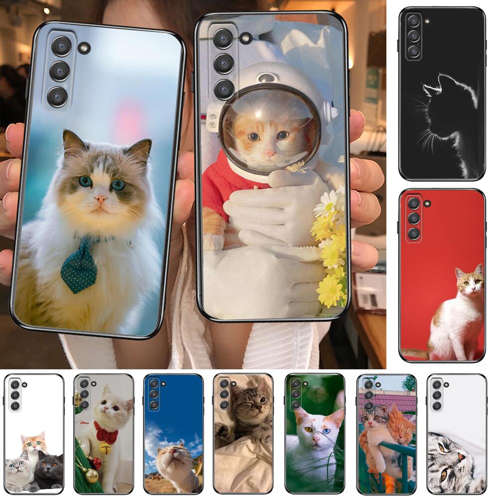 Чехол для телефона с забавным мультяшным котом для SamSung Galaxy s6 s7 S8 S9 S10E S20 S21 S5 S30 Plus S20 fe 5G Lite Ultra Edge