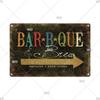 BBQ Vintage Tin Sign Plaque Barbecue Metal Plate Sign Wall Art Decoration Kitchen Man Cave Terrace Beach House Club Wall Decor