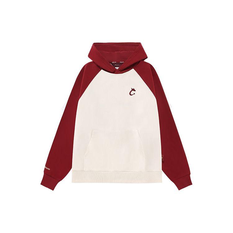 Mizuno Cny Series American Retro Color Block Dragon Embroidery Letter Logo Printed Hoodie Unisex Hoodies Nostalgic-White D2CC43H2