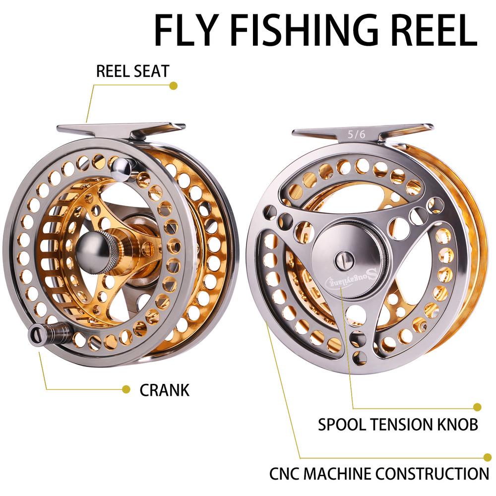 Fly Fishing Rod and Reel Combos 9FT 4 Pieces Fly Fishing Rod Poles with 5/6 Metal Fly Fishing Reel