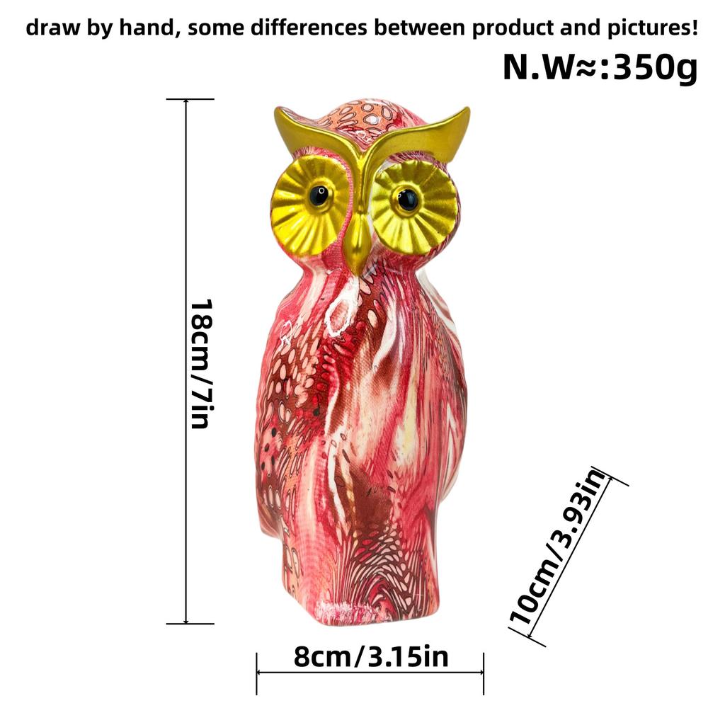 Modern Minimalist Water Best Transfer Printing Owl Ornaments Resin Crafts Home Use Living Room TV Cabinet Exhibition Hall Decoration Supplies