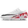 Mercurial Vapor 15 Pro Round Toe Lace-Up HG (Rubber Short Studs) Durable Soccer Shoes Unisex Soccer Shoes White Red DJ5602-600