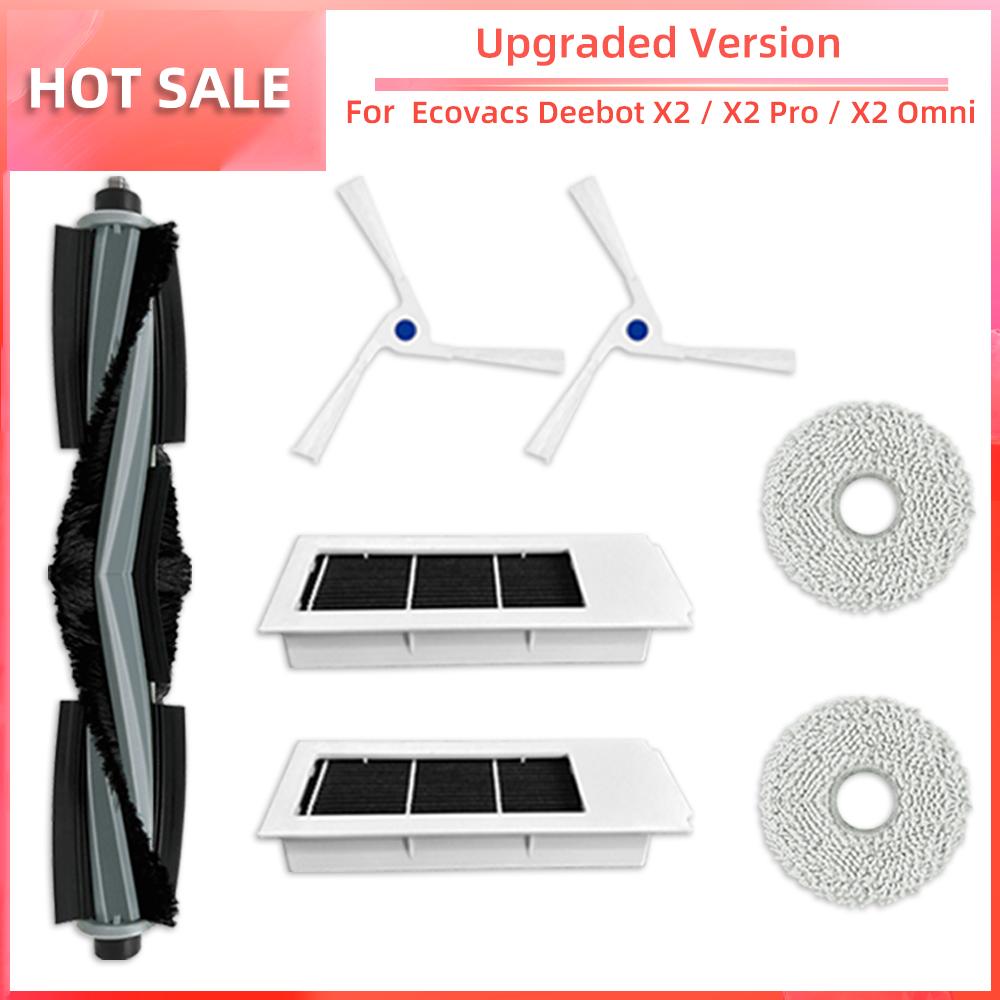 For Ecovacs Debot X2 / X2 Pro / X2 Omni Robot Vacuum Cleaner Main Side Brush HEPA Filter Mop Pads Dust Bag Replacement Parts