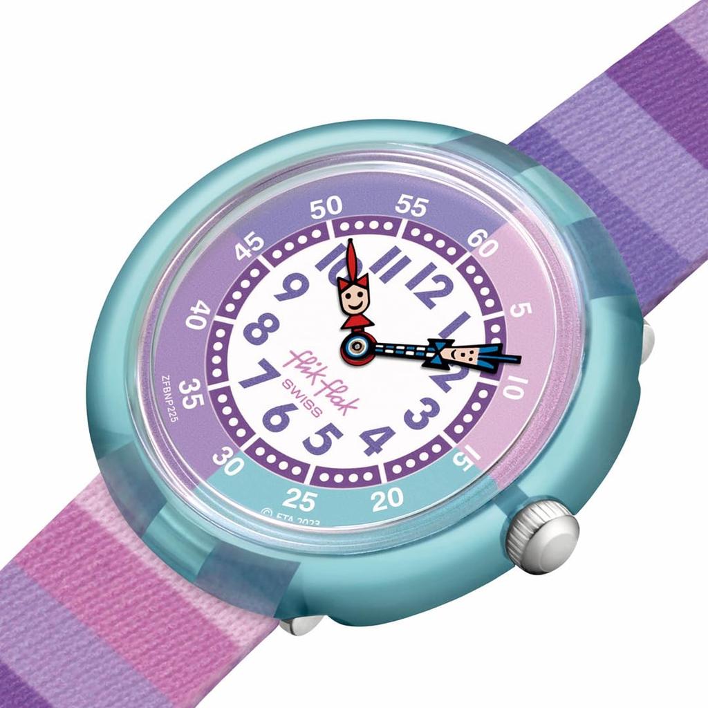 Flik Flak STRIPY FBNP225 Kids' Watch, PURPLE,