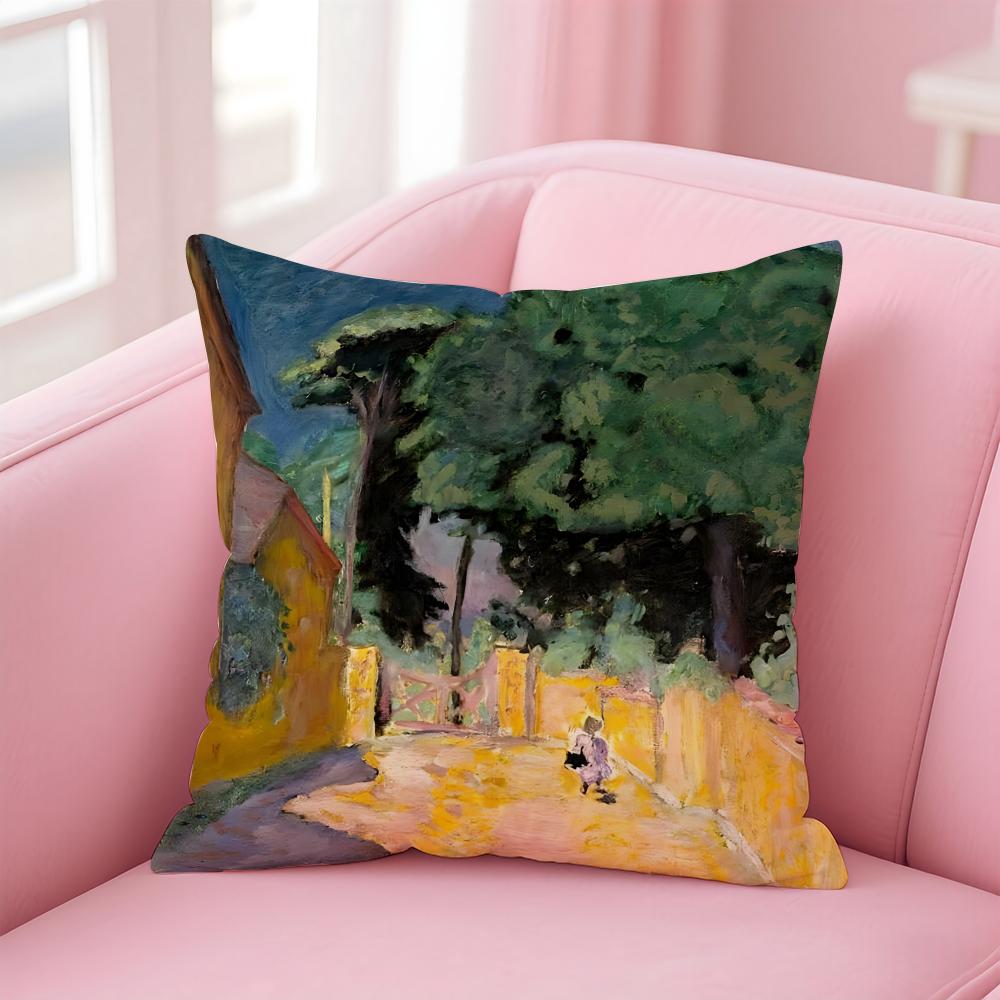 art PPierre Bonnard Cushion Cover Pillow Case Soft Skin Friendly Fabric Comfort Concealed Zipper