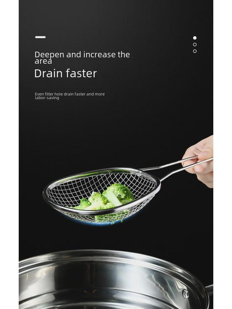 Большая японская ложка-дуршлаг из нержавеющей стали для лапши, пельменей и хот-пота
