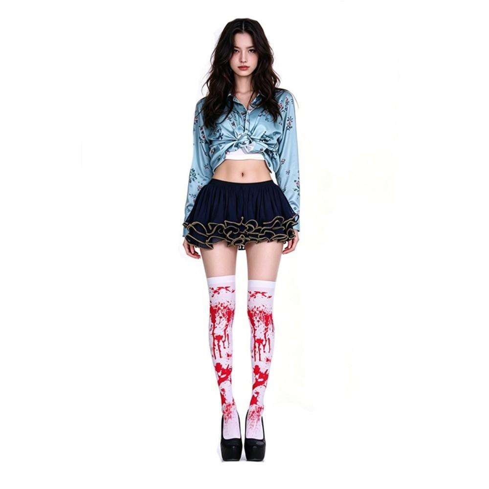 Капюшон Кровавое Пятно Накидка Эластичный Крой Полная Длина Накидка для Ужасающего Костюма