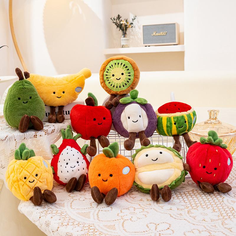 Fruits Plush Toy Dragon Fruit Pear Apple Strawberry Orange Avocado Kiwi Pineapple Durian Soft Stuffed Plush Toys Birthday Gift
