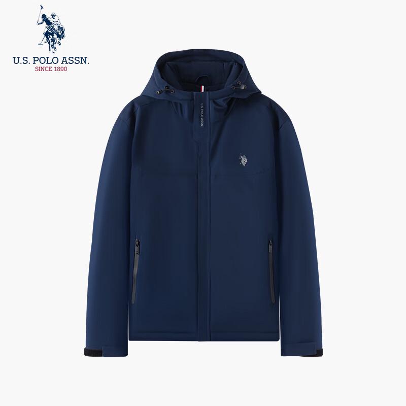 U.S. Polo Assn. Мужская легкая куртка с капюшоном на утином пуху