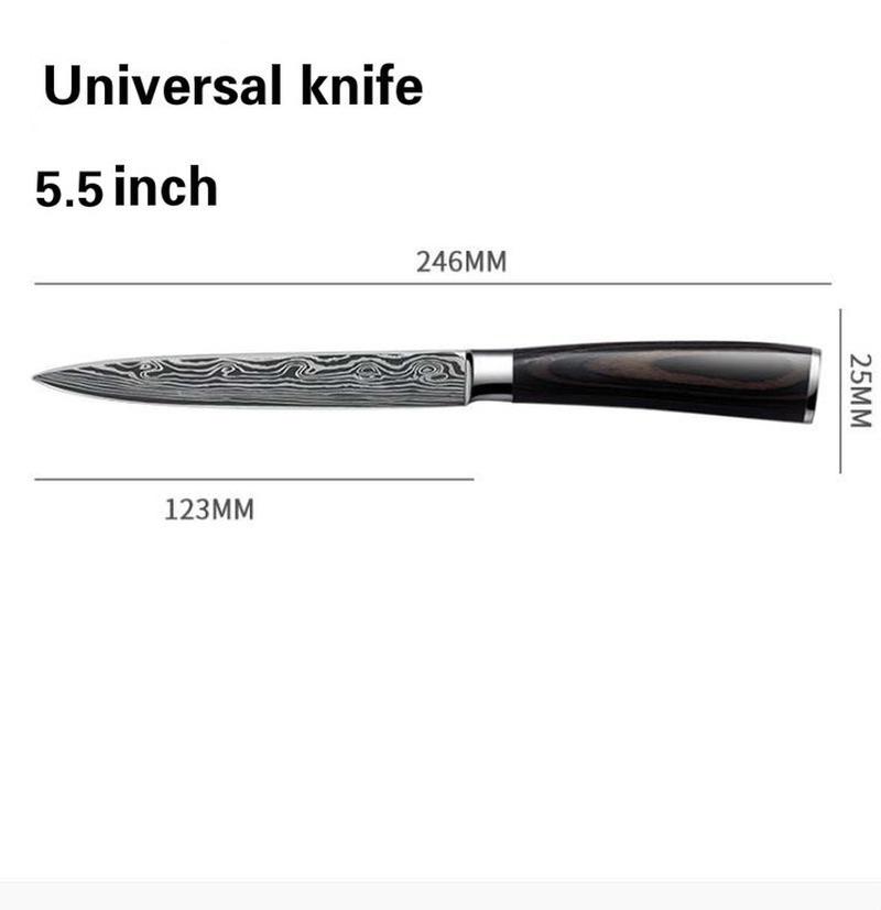 Combination Kitchen Home Knife Stainless Steel Chef Bread Santoku Slicing Boning Utility Paring Knife Tools