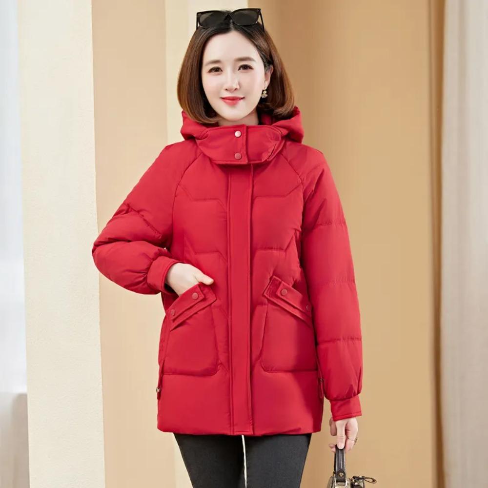 Женская простая куртка с хлопковым наполнителем, пуховик, куртка для通勤, куртка, толстая теплая куртка с наполнителем