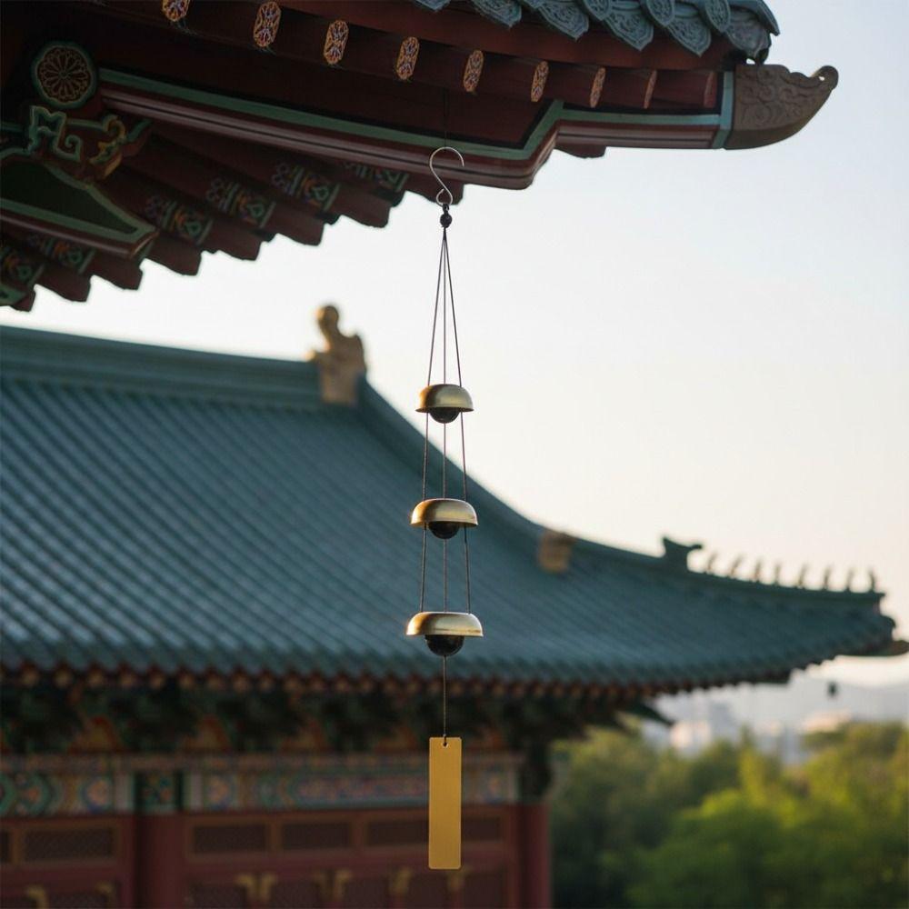 Crisp Sound Temple Wind Bell 3/5 Layer Wishing Wind Chime Balconies