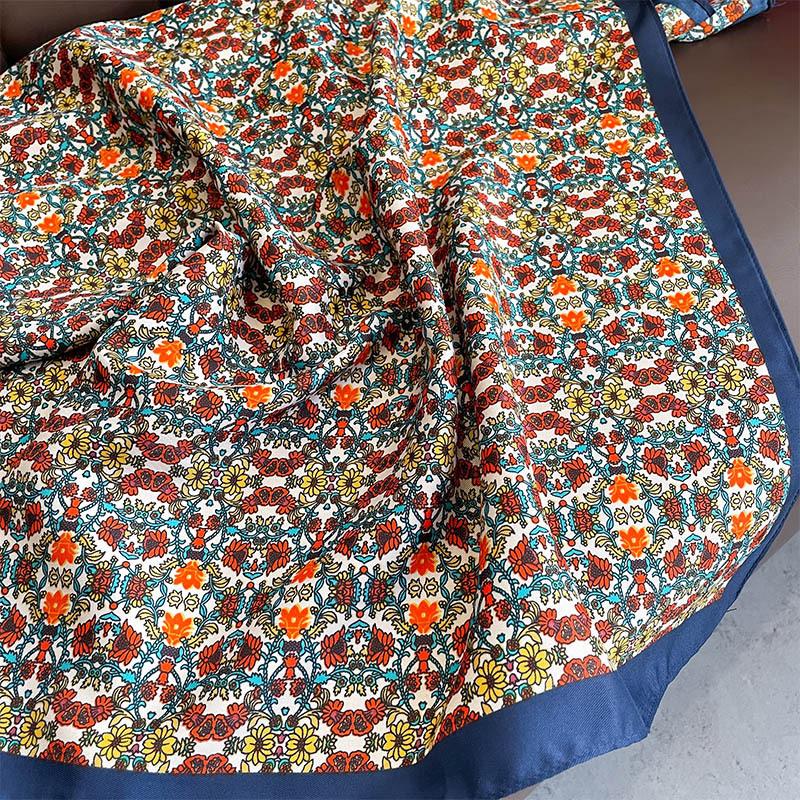 Brand Twill Silk Scarf Women Luxury Shawl Wrap 90cm Square Headband Print Neck Tie Female Hijab Satin Echarpe Bandana