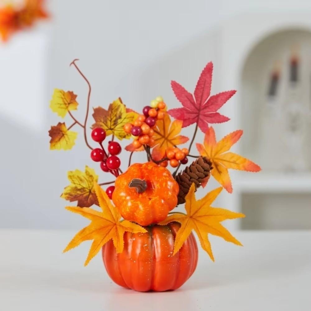 Simulation Pumpkin Sunflower Figure Maple Leaf Pumpkin Sunflower Model Harvest Festival Decor