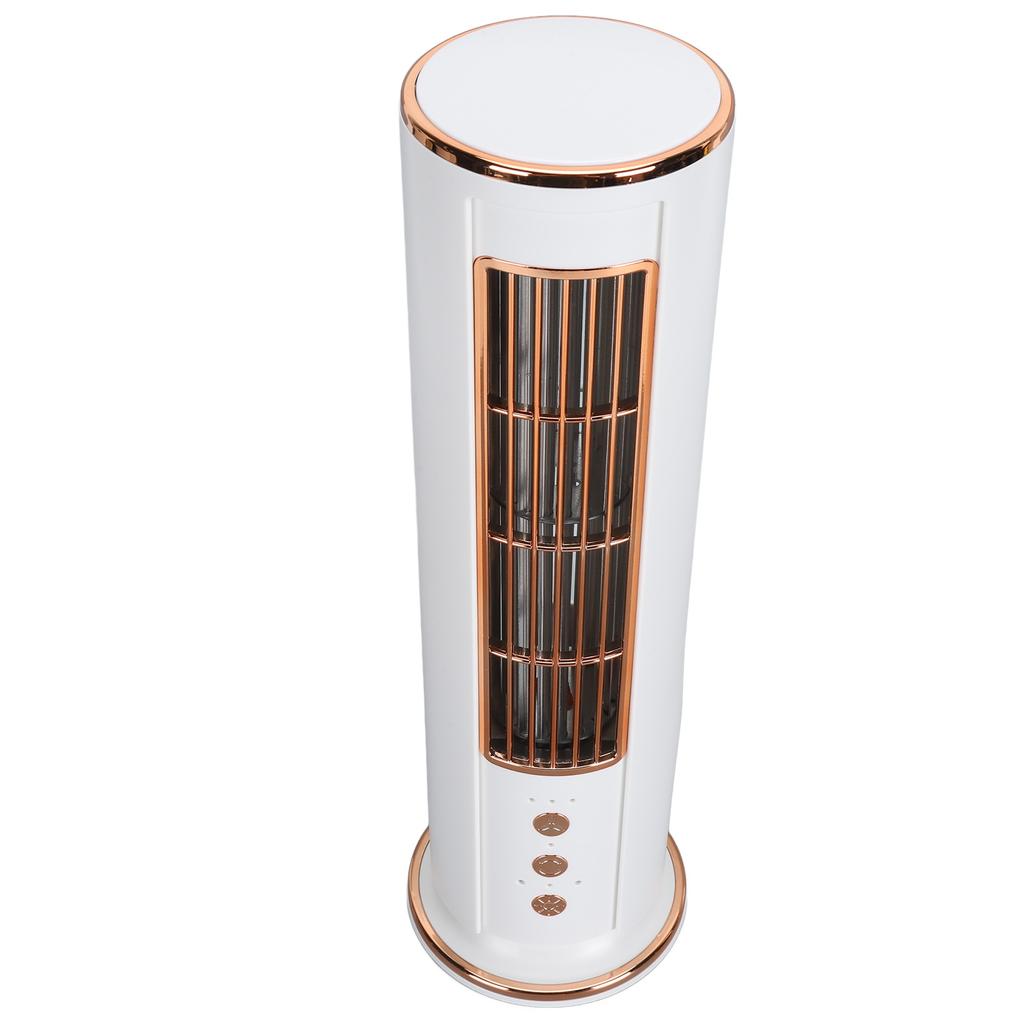 Desktop Bladeless Fan 3 Speed Wind Tower Shaped USB Rechargeable Fan with Remote Control for Summer