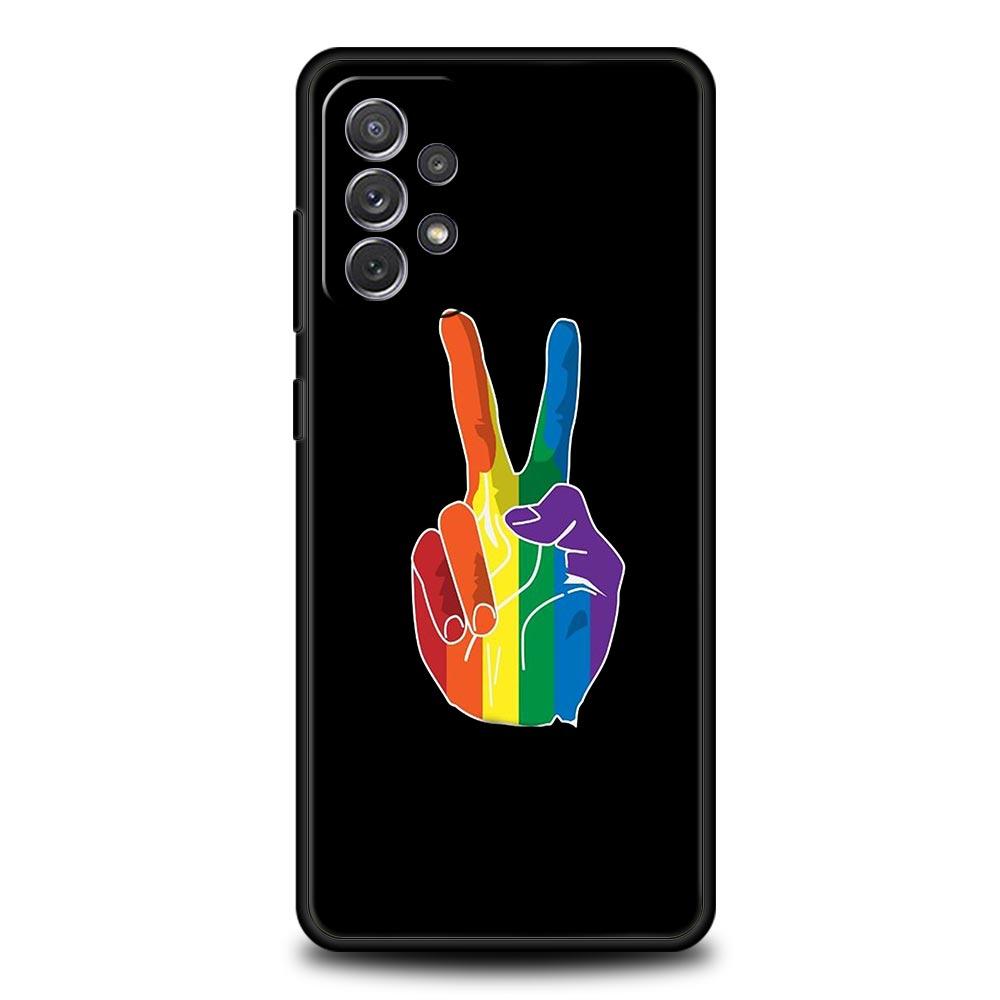 Gay Lesbian Rainbow Pride Phone Case for Samsung Galaxy A55 A35 A17 A07 A15 A13 A25 A51 A71 A72 A73 A32 A52 A52S A41 5G Soft TPU