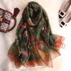 Luxury Brand Large Silk Scarf Women Fashion Print Shawls and Wrap Bufanda Female Beach Scarves Thin Soft Stoles EMA