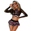 New Women's Sexy Two Pieces Roleplay Teacher Lingerie Dress Adult Lady Halloween Dress Up Party Cosplay Naugty Costume Nightwear