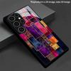 Чехол для телефона Samsung S26 S25 S24 S23 S22 S21 S20 A56 A36 A16 с золотой рамкой, узором Color Block, 2D, со стеклянной защитной крышкой