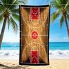 1Pc Basketball Court Beach Towel, Quick Dry, Multi-Use for Beach Pool Gym Yoga Home Travel, Christmas, Halloween, Xmas Gift M928718