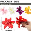 10pcs Fabric Hawaiian Double Flower Hair Clip Tropical Floral Barrettes Elegant Hairpin Beach Accessories For Women Girls