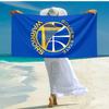 proof beach towel with Golden State Warriors logo pattern - soft,absorbent,quick-drying,machine washable - perfect for swimming,camping,bathing