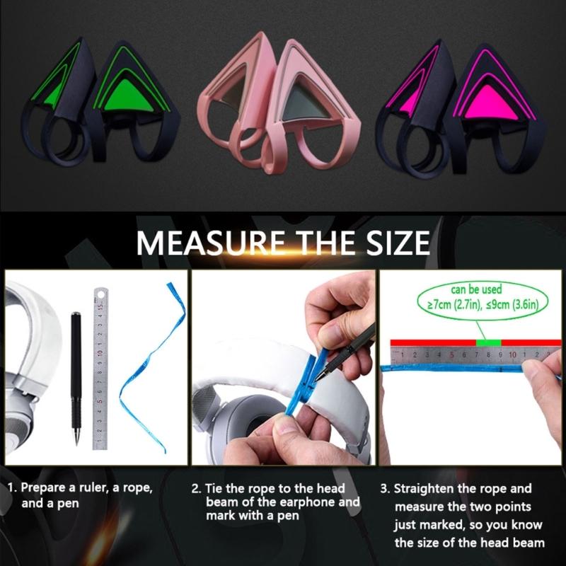Silicone Cat Kitty Ears Lovely Attachable Accessory for  Kraken V2 special/Kraken 2019/ Kraken TE /7.1 V2 Headphone