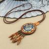 Boho Handmade Party Ethnic Jewelry Mala Wood Bead Buddhist Nepal Necklace Ethnic Pendant