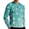 Men's Casual Button-Down Sweatshirt Fashion Printed Long Sleeve Shirt Pullover