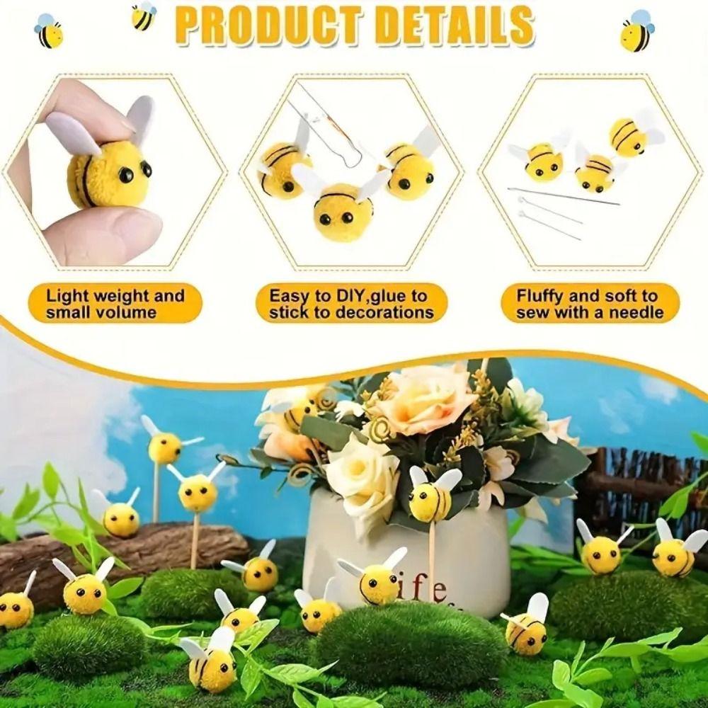 10 шт. креативная шерстяная фетровая маленькая пчелка желтая мини-пчелка искусственные пчелы поделки декор одежды