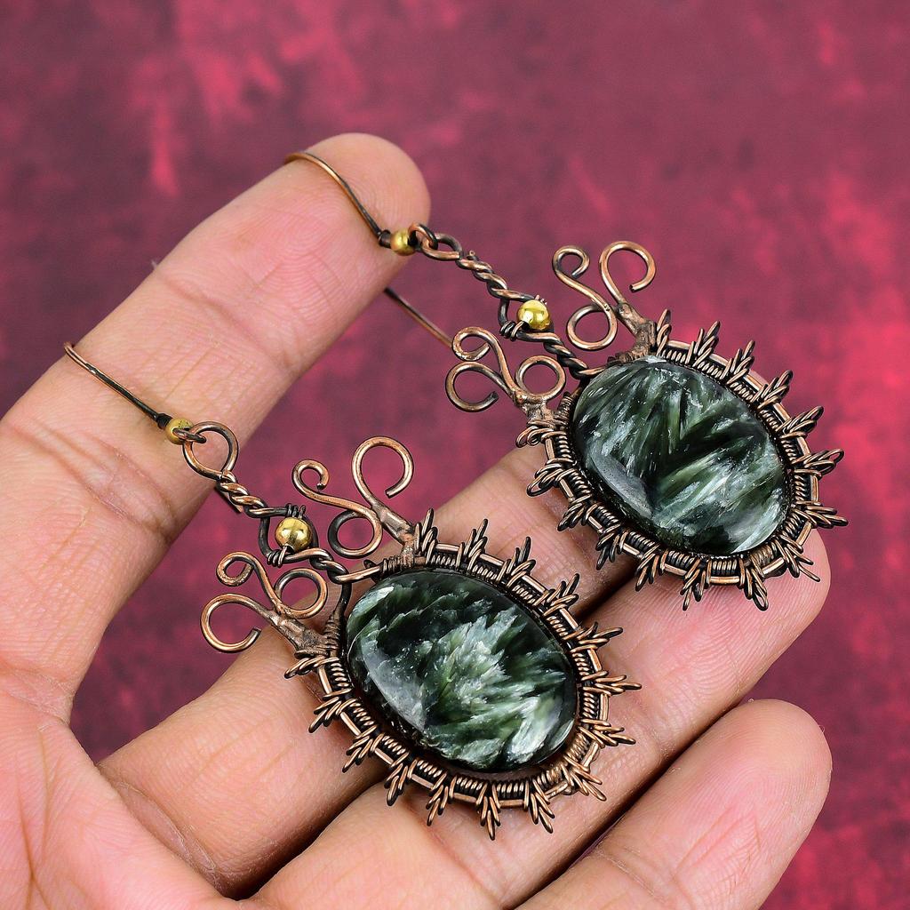 Сердоликовые серьги серьги из сердолика серьги с медной проволокой серьги ручной работы изящные серьги украшения из медной проволоки потрясающие серьги-подвески подарок на годовщину