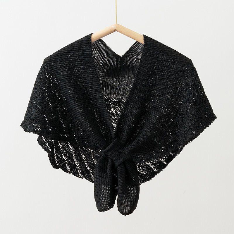 Women Knitted Warm Shawl Plain Neck Guard Scarves Solid Color Blouse Shoulders Fake Collars Summer Air-Conditioning Outer Tower