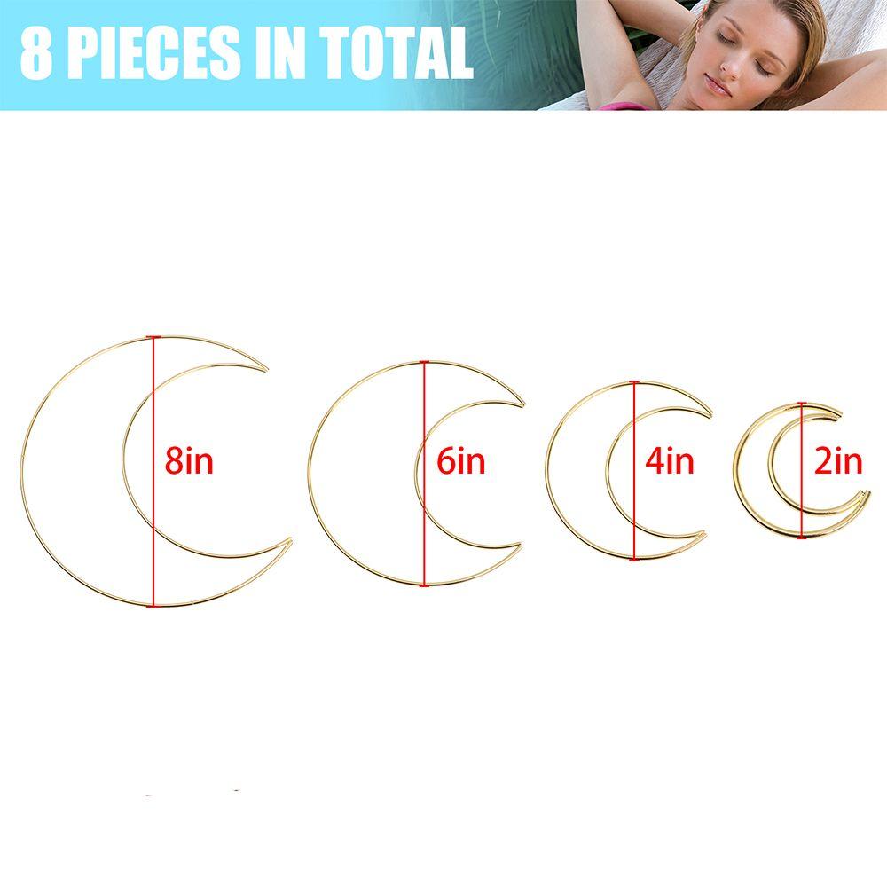 8pcs Wreath Decor Star Macrame Dream Catcher Rings Supplie Gold Hoop Metal Hoops